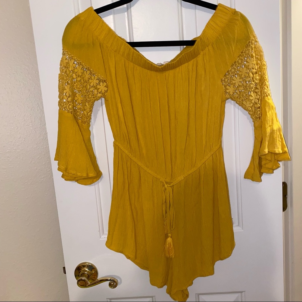 Off the Shoulder Shorts Romper